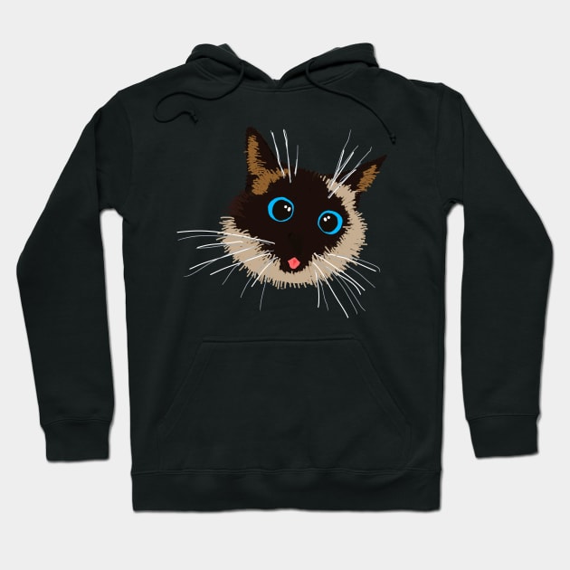 Siamese Cat silly Tongue Out Blep Hoodie by TanoshiiNeko